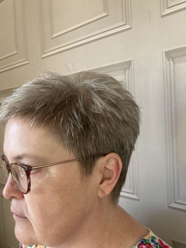 Short cut finished by Sharon's Mobile Hairdressing