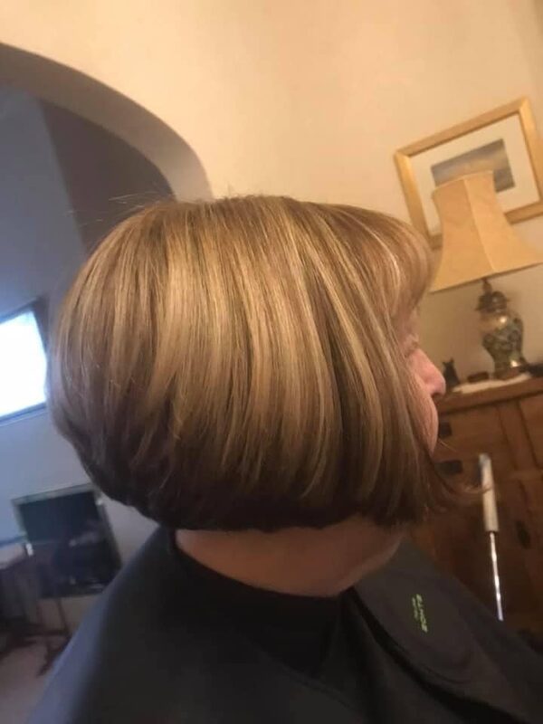 Caramel bob, coloured and styled by Sharon