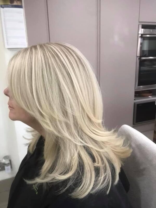Blonde layered cut and colour, Southport
